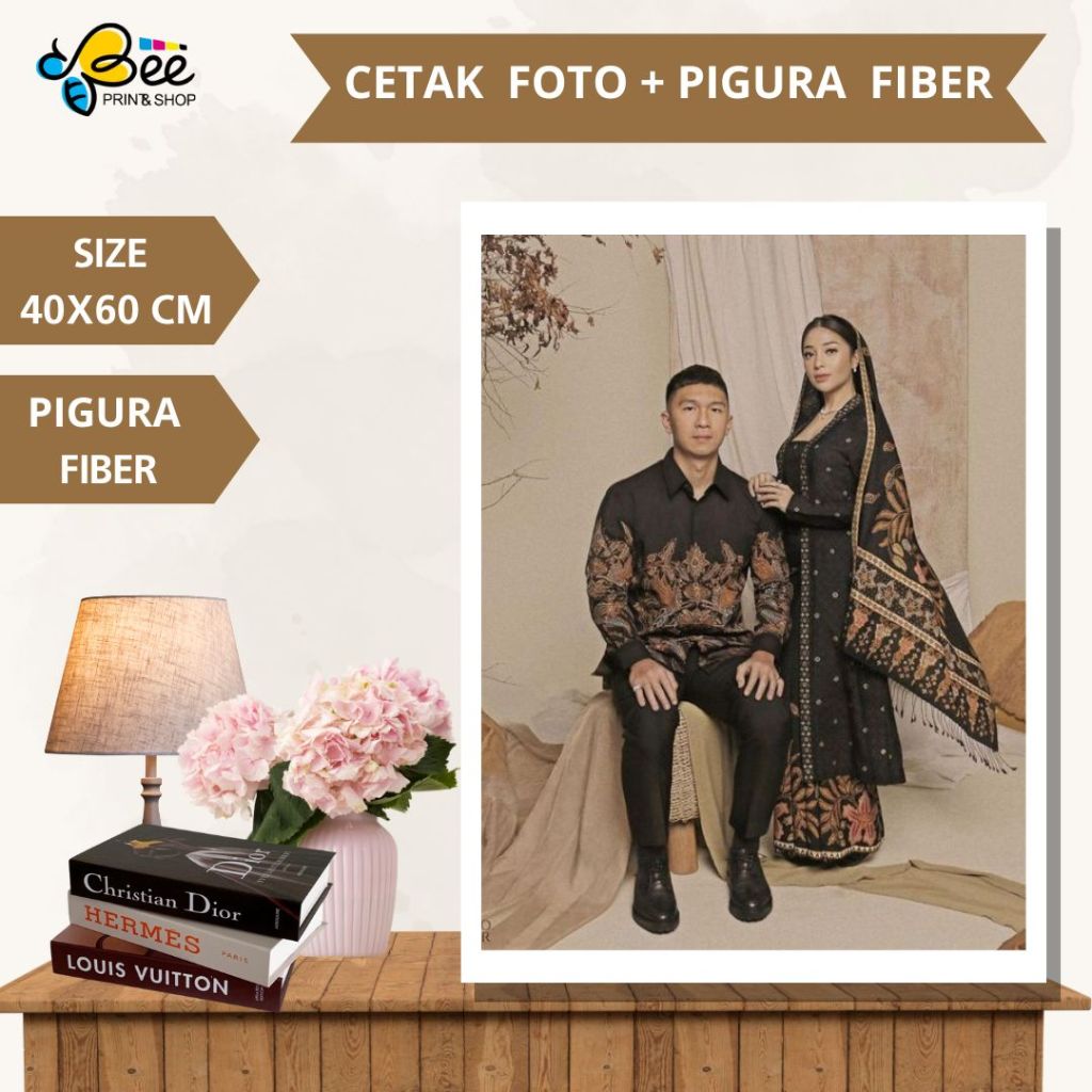 CETAK FOTO BINGKAI 16R 40X60CM + BINGKAI FIBER  FIGURA, Cetak Foto Besar , Cetak Foto Wedding