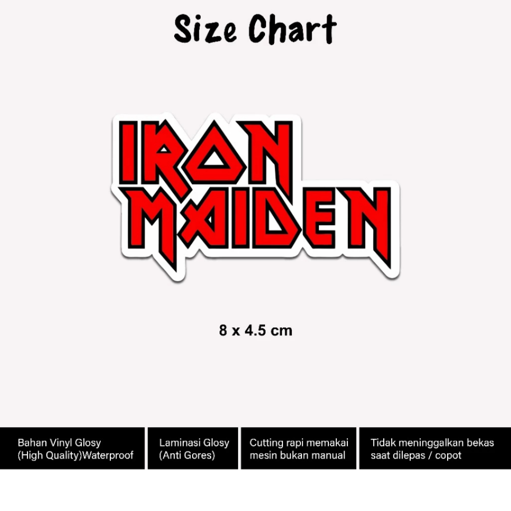 

Sticker Band Rock Metal Iron Maiden Vinyl Glossy Print Cut Waterproof Stiker Gitar Aesthetic