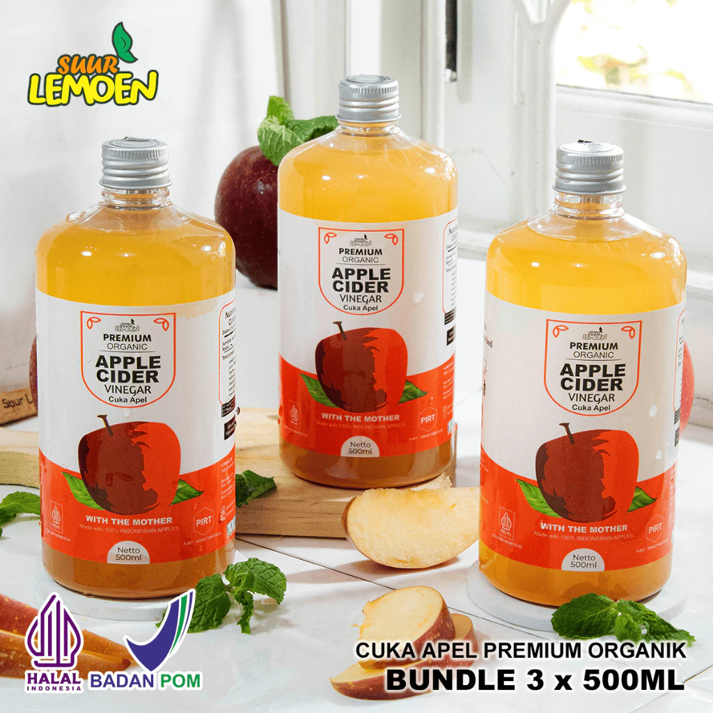 

Suur Lemoen - Cuka Apel Bundle 3 x 500ml - Diet Detox Alami - Apple Cider Vinegar Premium Organic By LEMOEN JAKARTA TIMUR