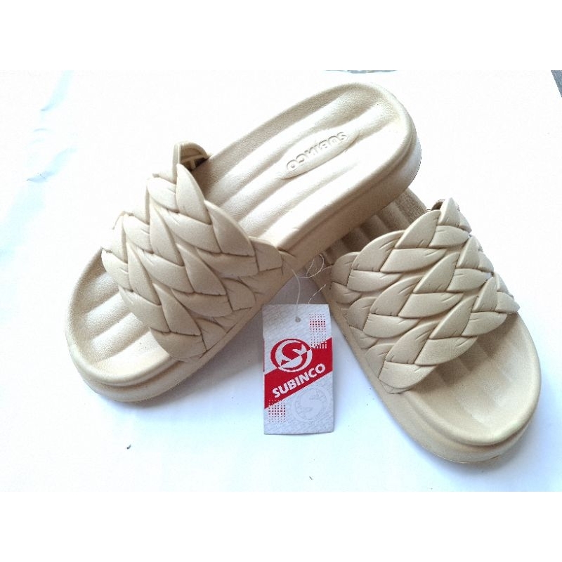 HM01 SUBINCO Sandal dewasa | sandal selop | sandal slip on aksen kepang simpel nyaman