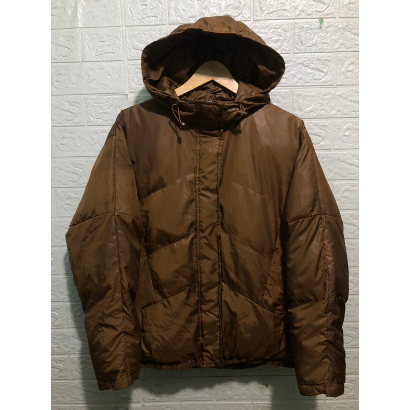 GLOBAL UNIQLO GU Down jaket hoodie boxy gold