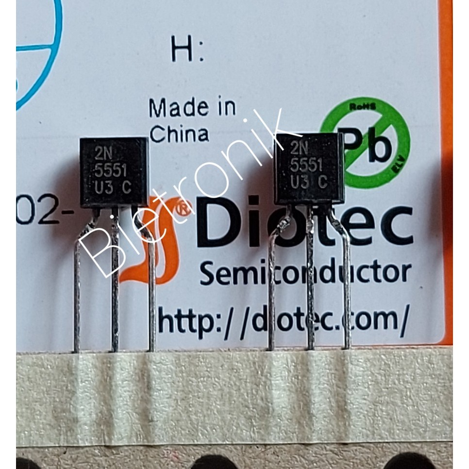 Transistor 2N5551 NPN TO-92 Original Diotec Semiconductor