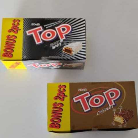 

Wafer Crispy TOP Merk Delfi 1 Kotak Rasa Chocolate dan Black in White