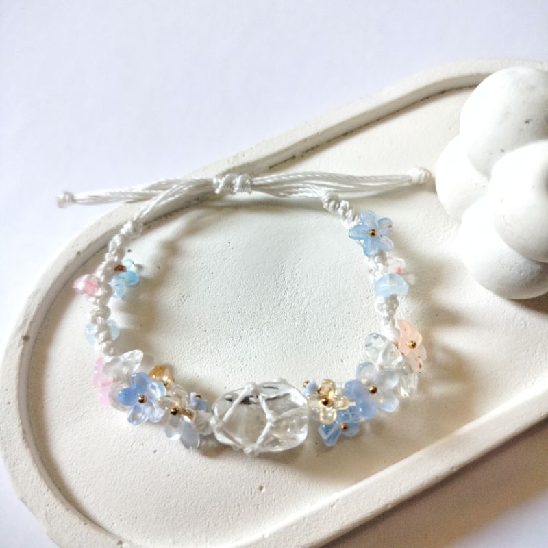 claspcraft • clear quartz bracelet • macrame bracelet