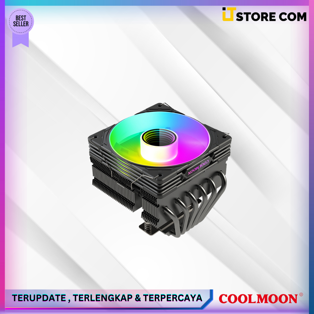 COOLMOON CPU COOLER T600 6 PIPE PWM ARGB