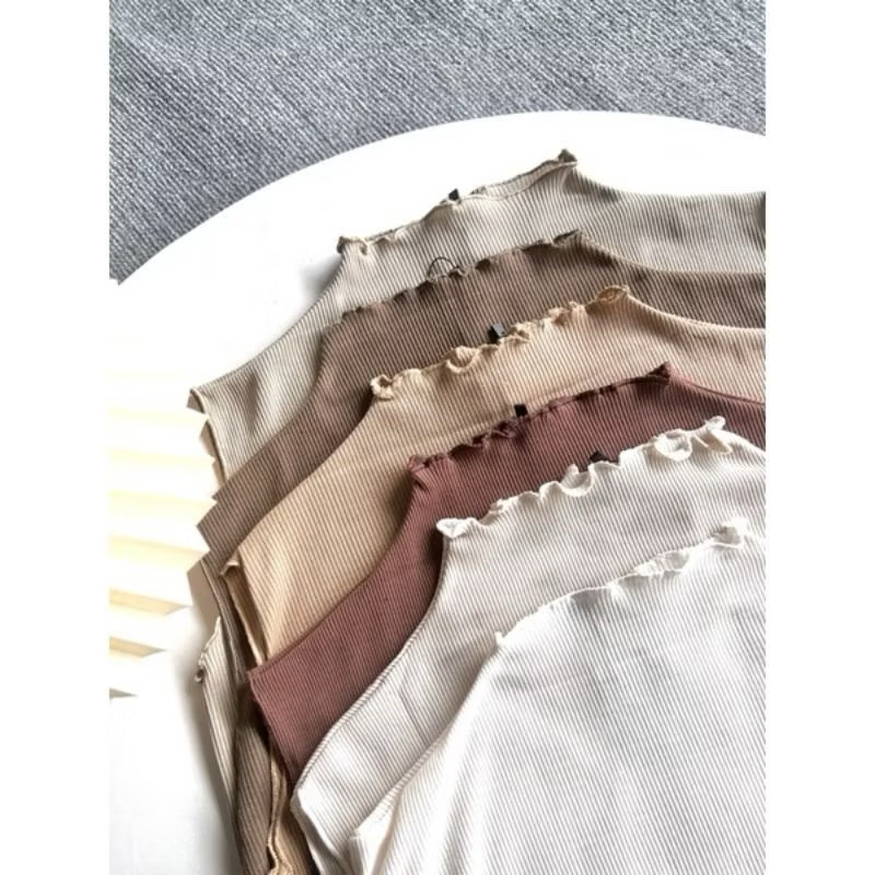 Marawa Inner Sleeveless Turtleneck Tanpa Lengan Wanita Terbaru