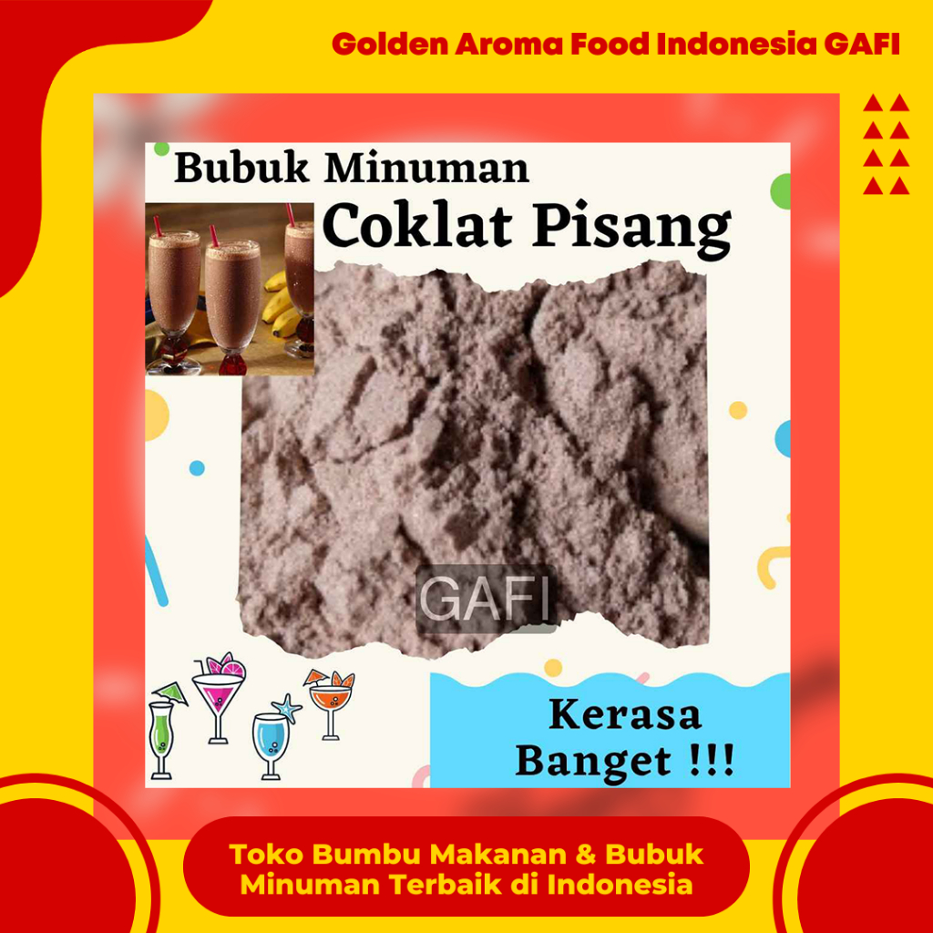 

GAFI Food Bubuk Minuman Rasa Coklat Pisang 1 Kg Enak Murah Halal, Banana Chocolate Drink Powder 1Kg