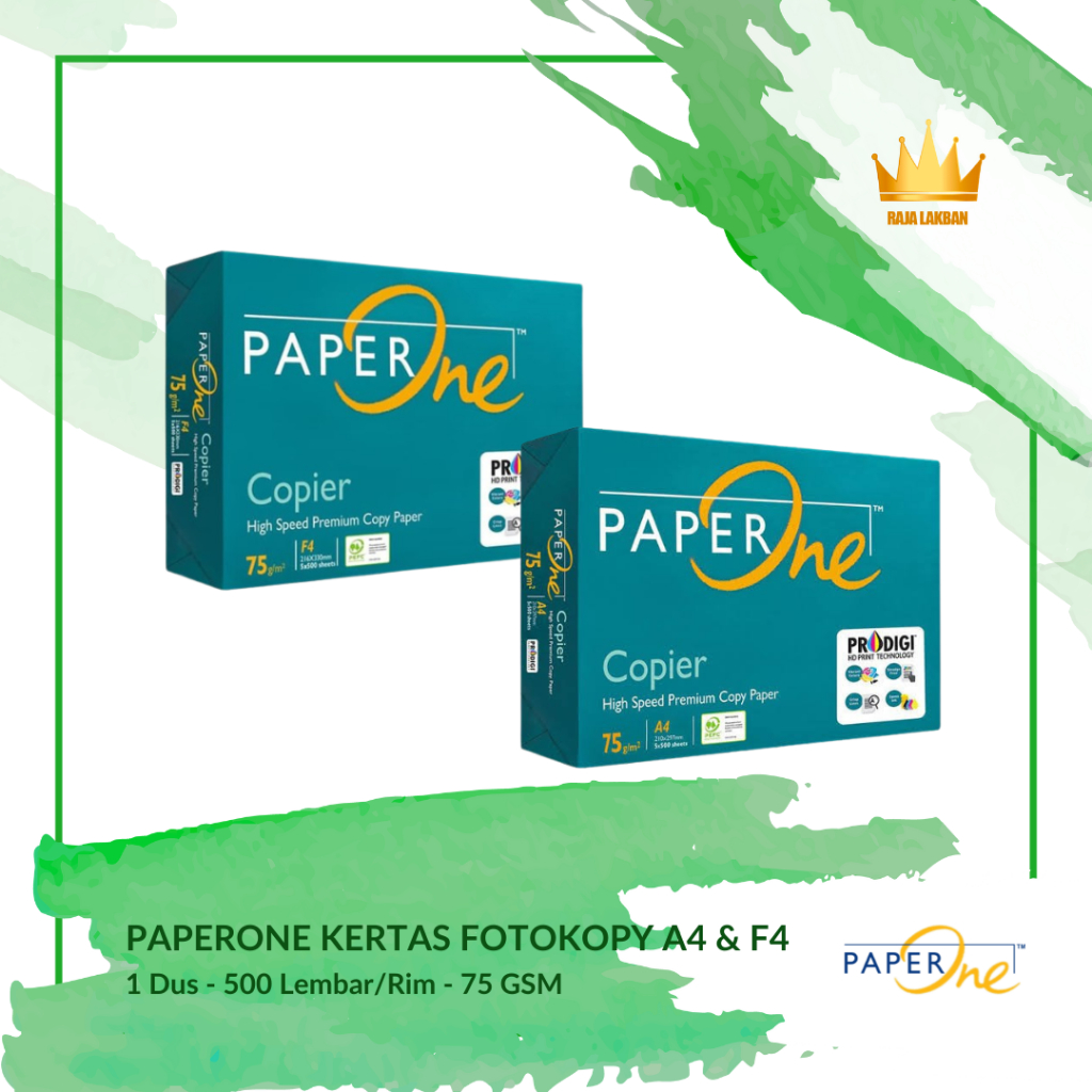 

Kertas HVS Kertas Fotocopy Paper One A4 & F4 75 Gsm/ 500 Lembar/Rim - Dus