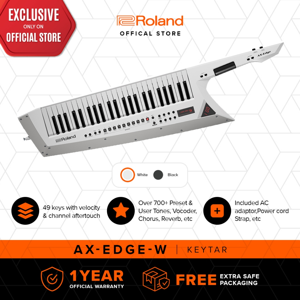 Roland AX-Edge Keytar Synthesizer (White)