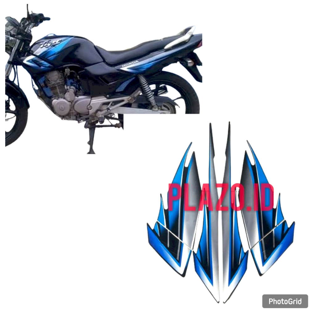 striping stiker honda tiger 2005 full hitam-biru