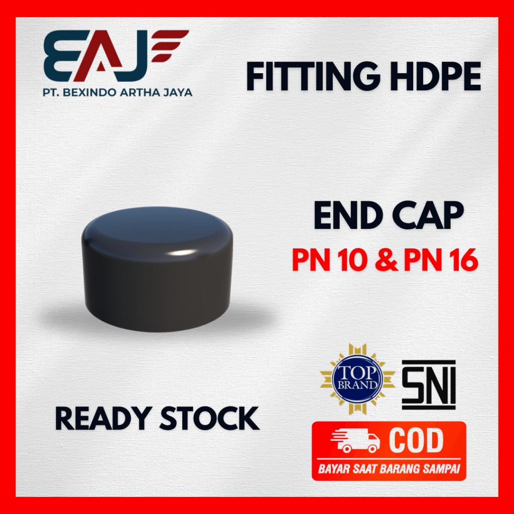 End Cap Pipa Hdpe Ukuran 16 Inch 400 mm PN 10 | End Cap DOP) Fitting Pipa Hdpe | Distributor Resmi