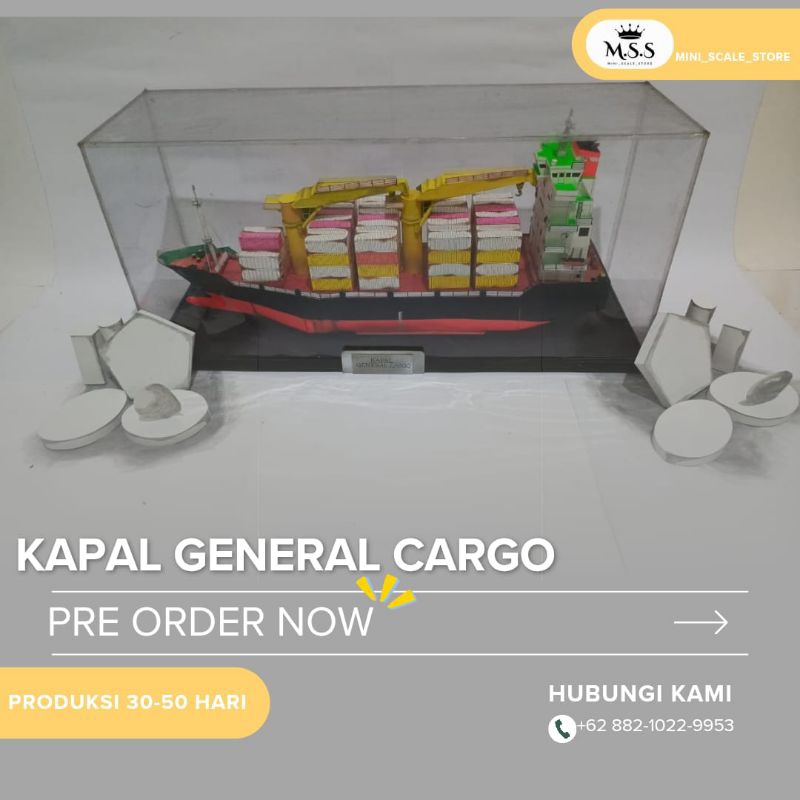 Miniatur Kapal General Cargo/miniatur kapal/miniatur kapal laut/miniatur kapal cargo/koleksi hiasan 