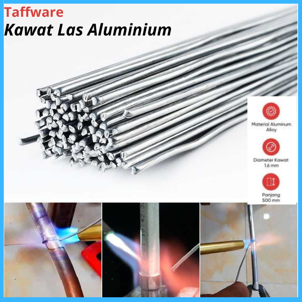 COD Taffware Kawat Las Bakar Aluminium Untuk Besi Suhu Rendah 50cm 20PCS M127271