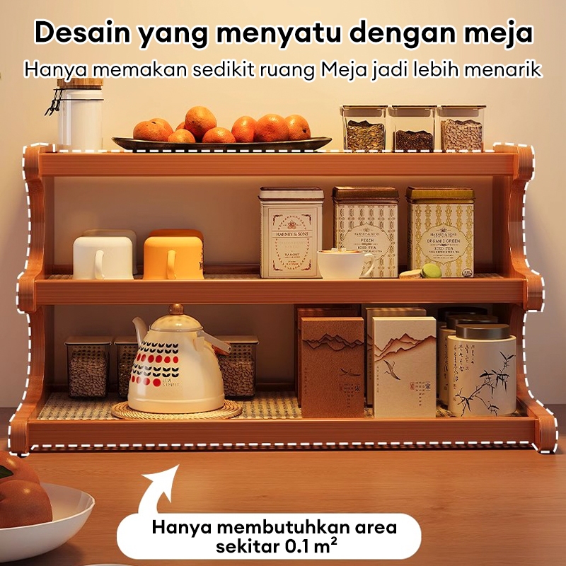 Rak Cangkir Rak Susun Serbaguna Rak Meja Rak Dapur Rak Bumbu Minimalis Rak Penyimpanan Melengkung