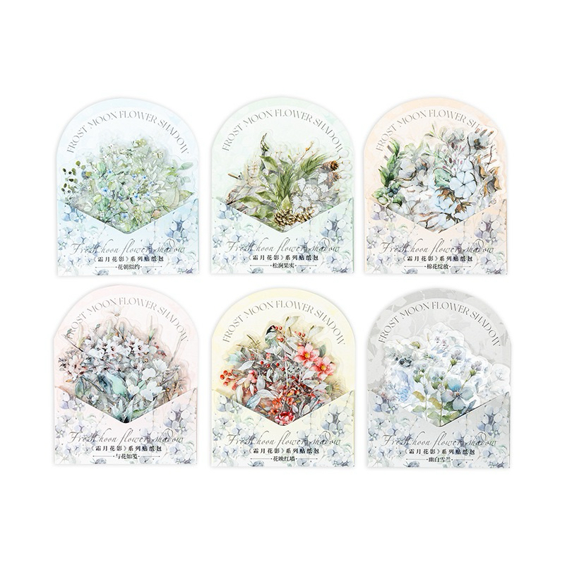 

(8BB) sticker transparan buket bunga retro rustic flower bouquet winter journaling