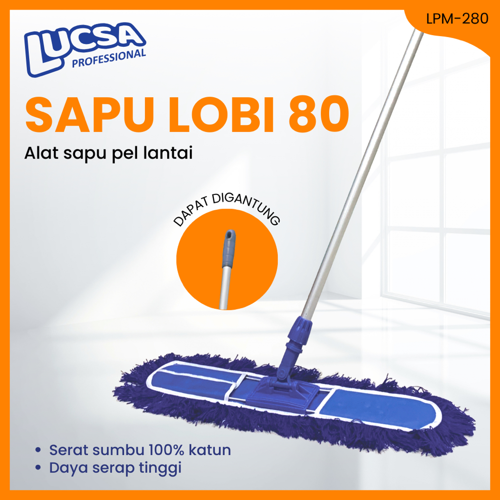 Lucsa Pro - Sapu Lobby Duster 80cm | Lobby Duster Pel Lantai Lobi Kantor Mall