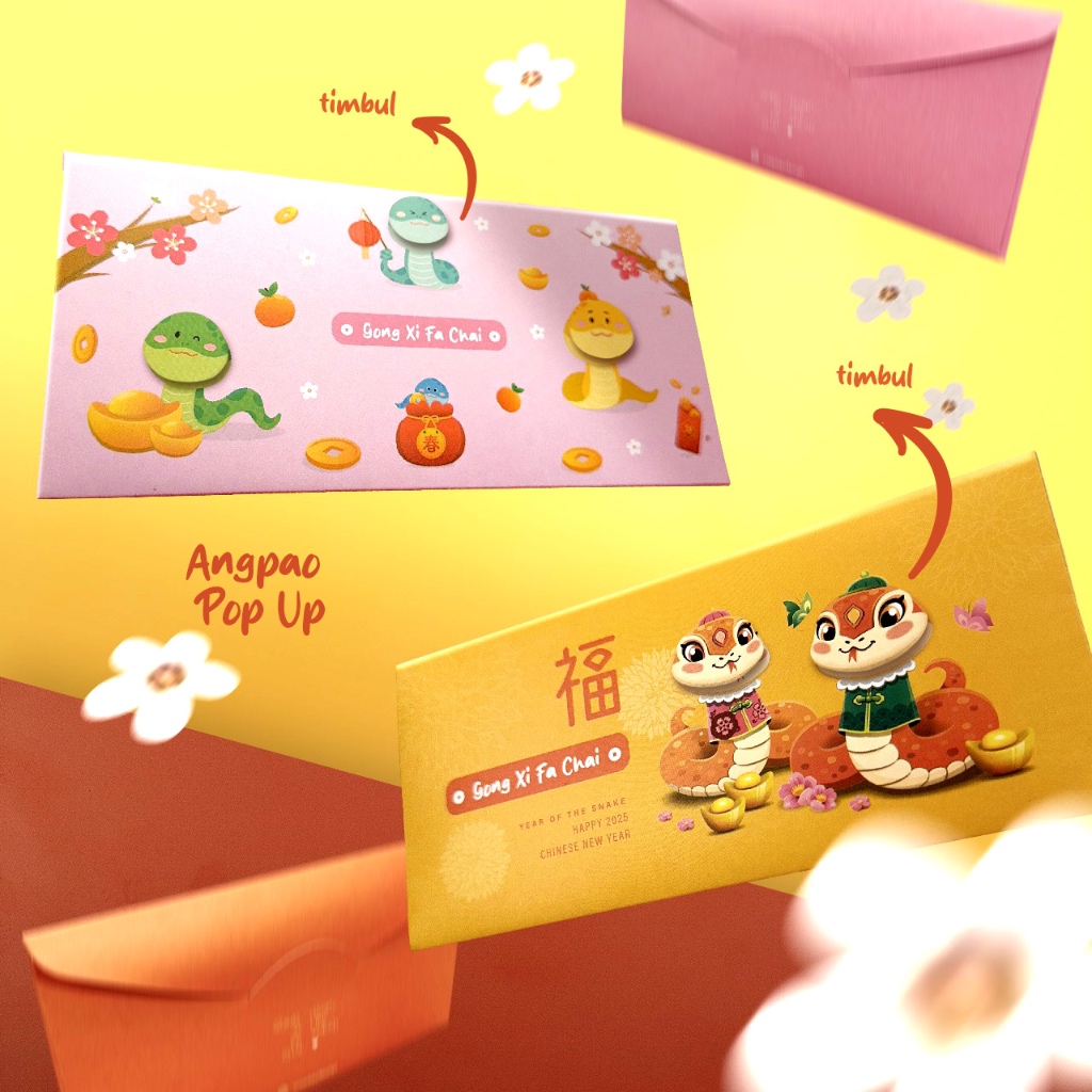 

(LANGSUNG KIRIM) Angpao Panjang Pop Up Snake 2025 isi 5pcs Premium