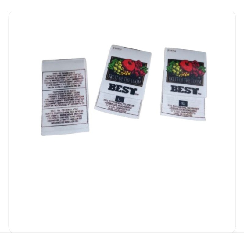 LABEL FASHION LABEL TAG FRUIT OF THE LOOM BEST 2002 VINTAGE