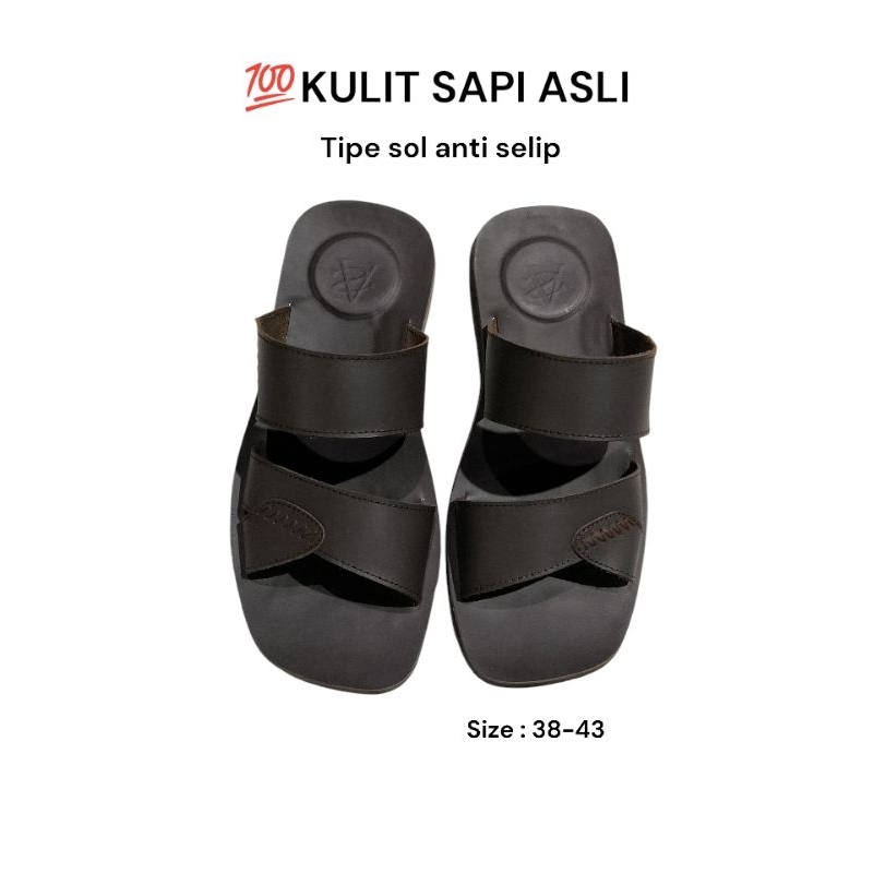 SENDAL PRIA KULIT SAPI ASLI