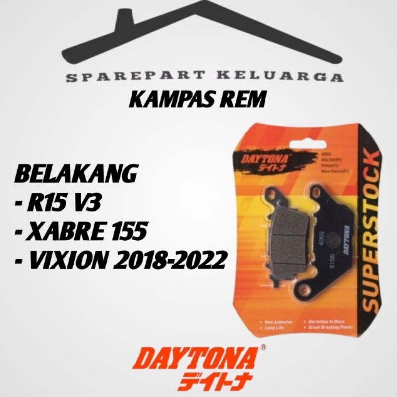 KAMPAS REM DEPAN & BELAKANG DAYTONA R15 V3, XABRE, VIXION 2018UP. HARGA GROSIR 
