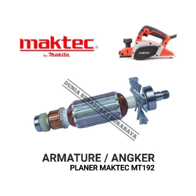 NEW STOCK Sparepart Armature Planer Maktec MT192 / Angker Dinamo Serut Sugu Maktec MT 192 / Rotor
