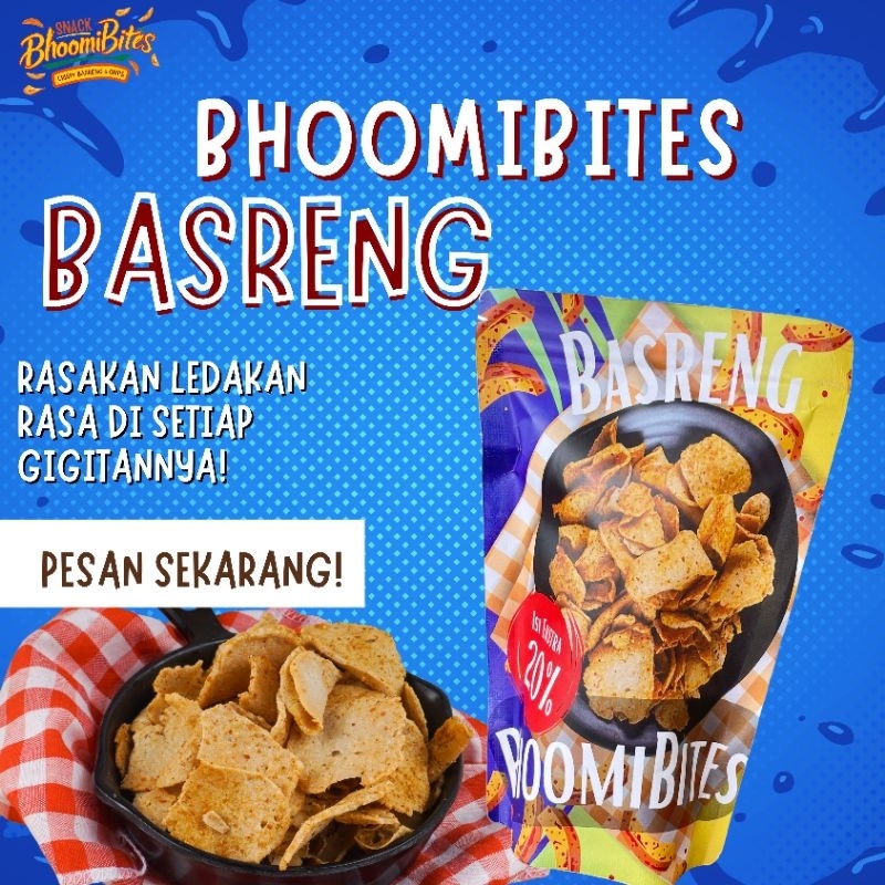 

Basreng bhoomibites kriuk renyah daun jeruk pedas manis balado original