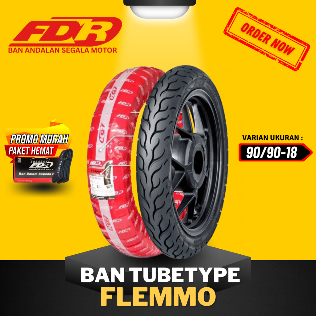 [READY COD] BAN FDR FLEMMO TUBETYPE 90/90-18 RING 18 / BAN FDR TUBETYPE FLEMMO TT RING 18 ( 90/90-18