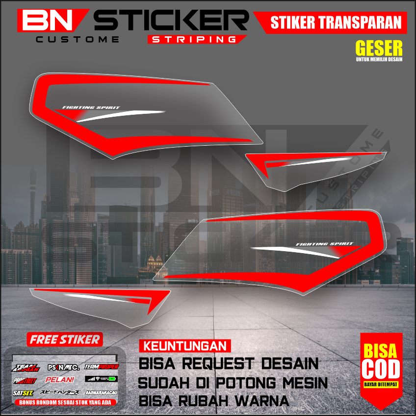 STRIPING DECAL RX KING FACELIFT CUSTOM TRANSPARAN STRIPING RX KING VIRAL UV PREMIUM MAX DECAL IX-61