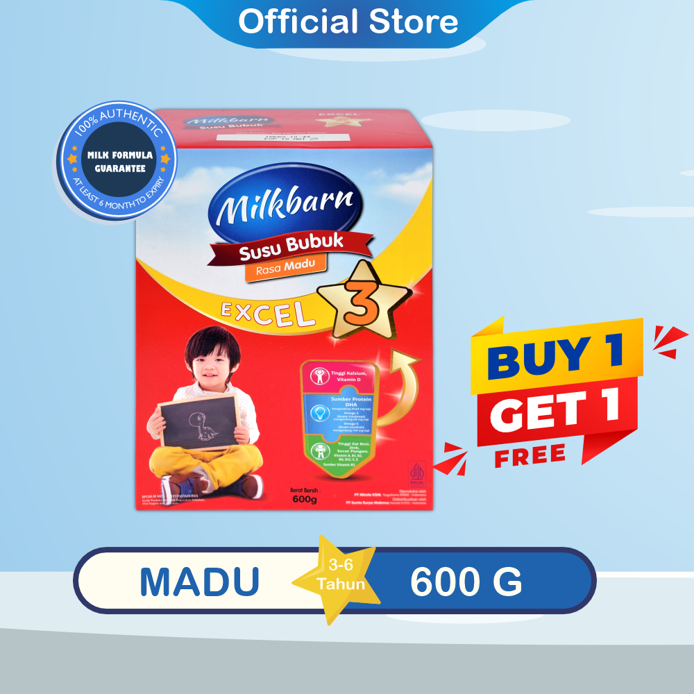 

Milkbarn Excel 3 Susu Pertumbuhan Anak Usia 3-6 Tahun 600gr Spesial 10.10