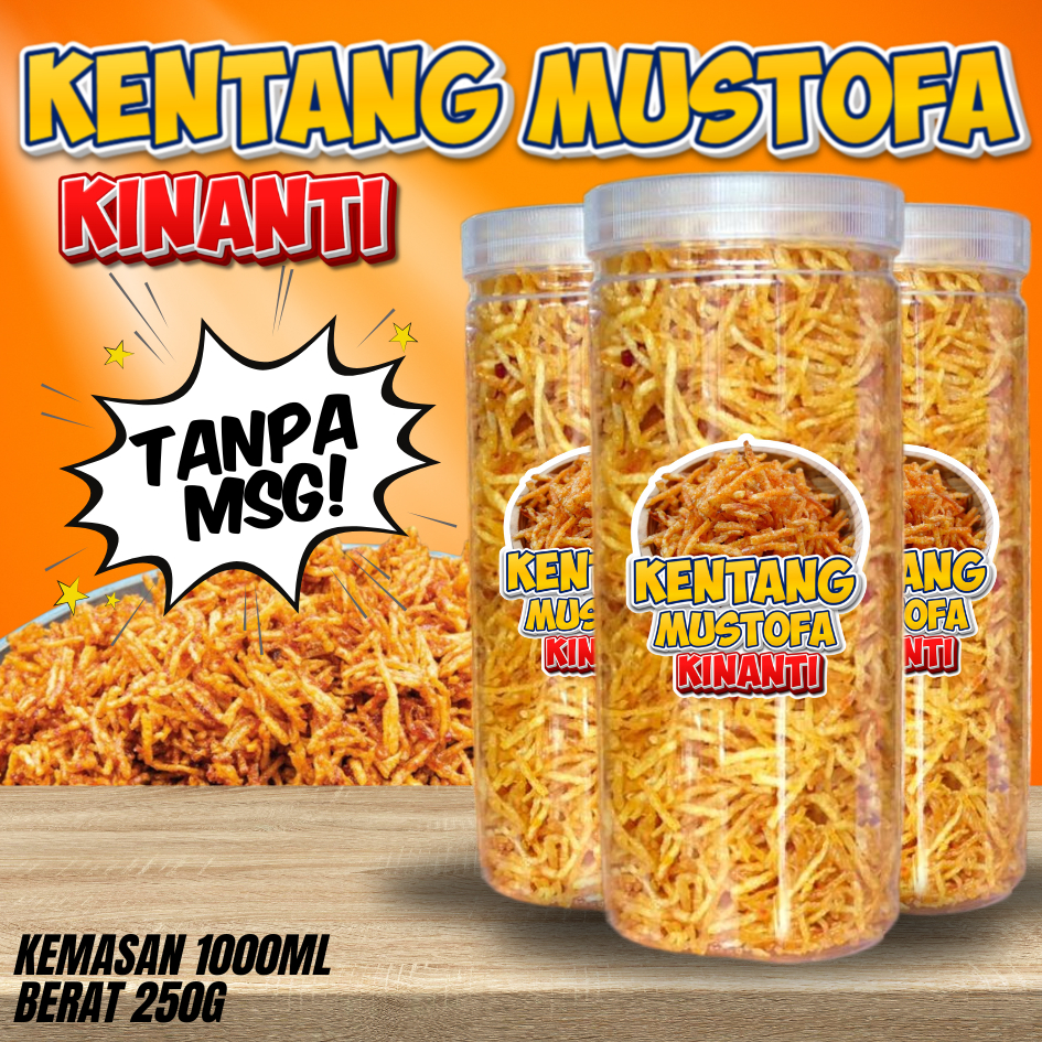 

Kentang mustofa kemasan 1000ml mustofa kering pedas manis renyah tanpa campuran SMG