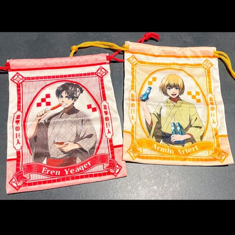 Attack on Titan Shingeki no Kyojin OFFICIAL ORIGINAL ORI AOT SNK MERCH Kinchaku / Drawstring Bag / P