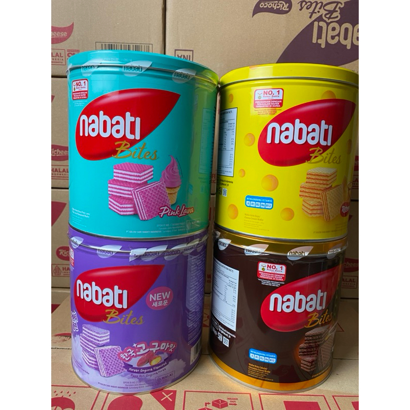 

NABATI WAFER KALENG 240 gr ( keju,coklat,pink larva,ubi ungu )