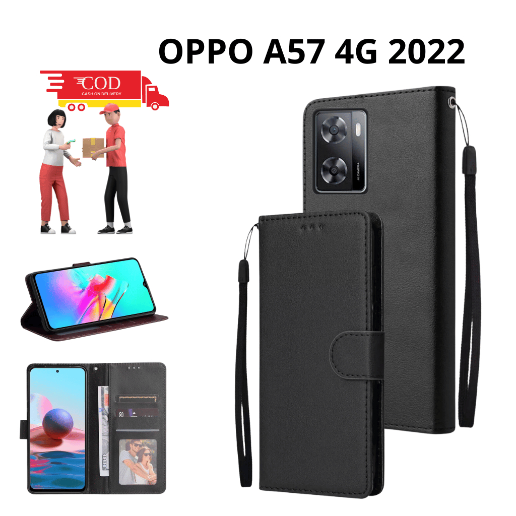 CASE HP OPPO A57 4G 2022/OPPO A57S CASE DOMPET FLIP CASE WALLET FLIP LEATHER CASE PREMIUM CASING HP