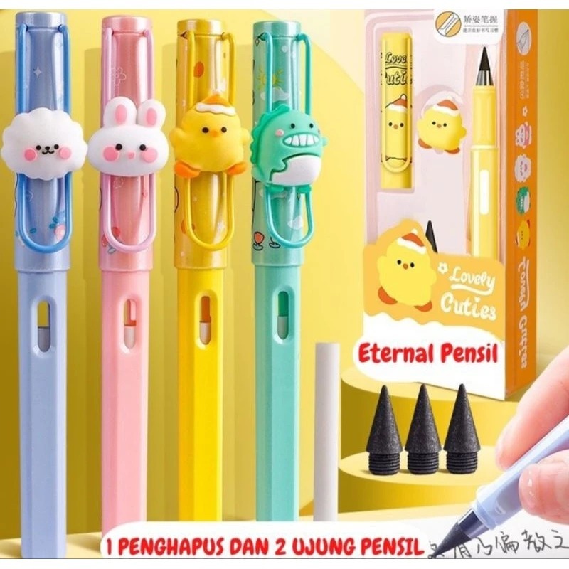 

BELLA | Pensil Abadi Karakter Enternal Tanpa isi Abadi / Pensil Tanpa Rautan Pensil magic