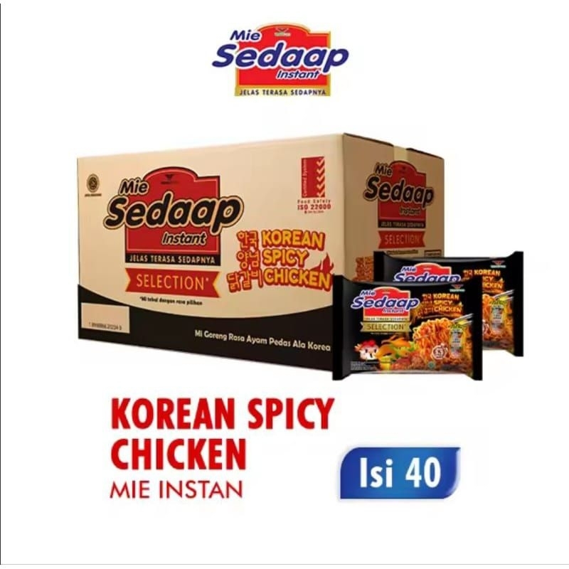 

1 Dus [40pcs] MIE SEDAAP Instan Korean Spicy @87Gr