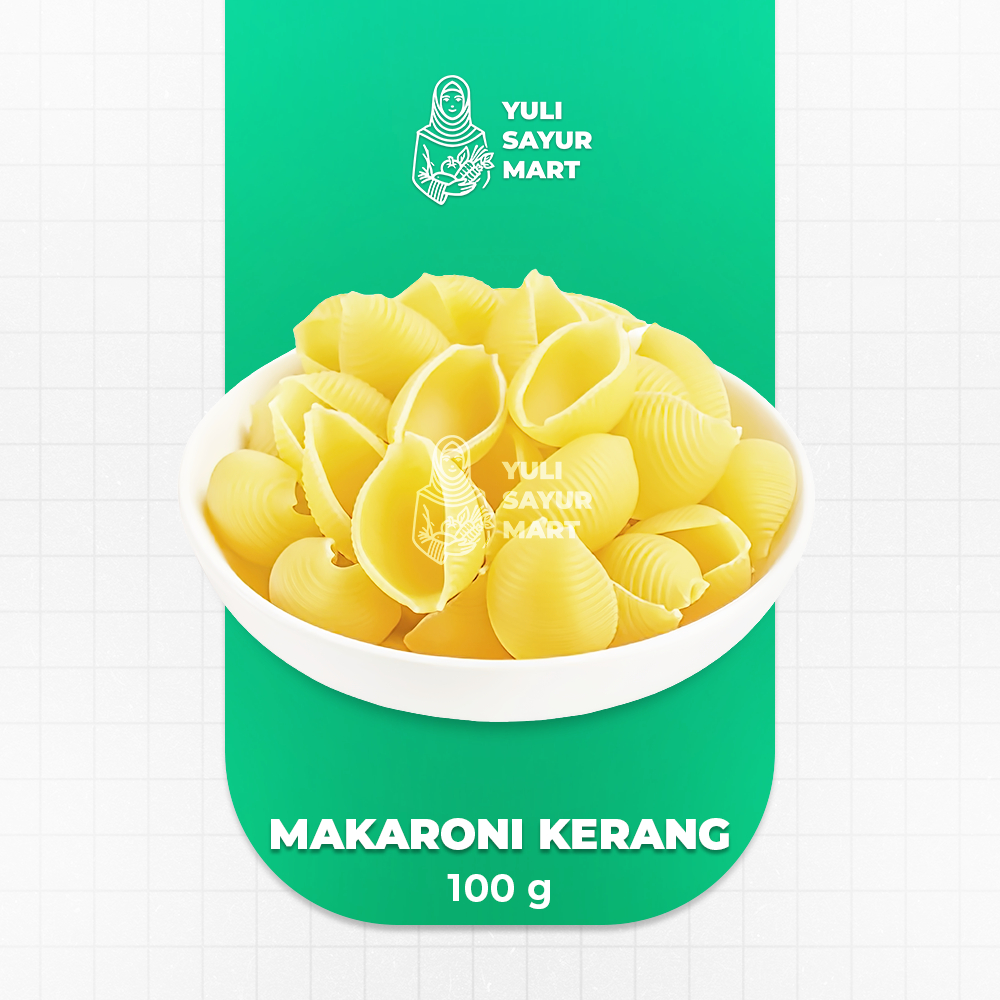 

Makaroni Kerang Sedani 100g - Yuli Sayur Mart