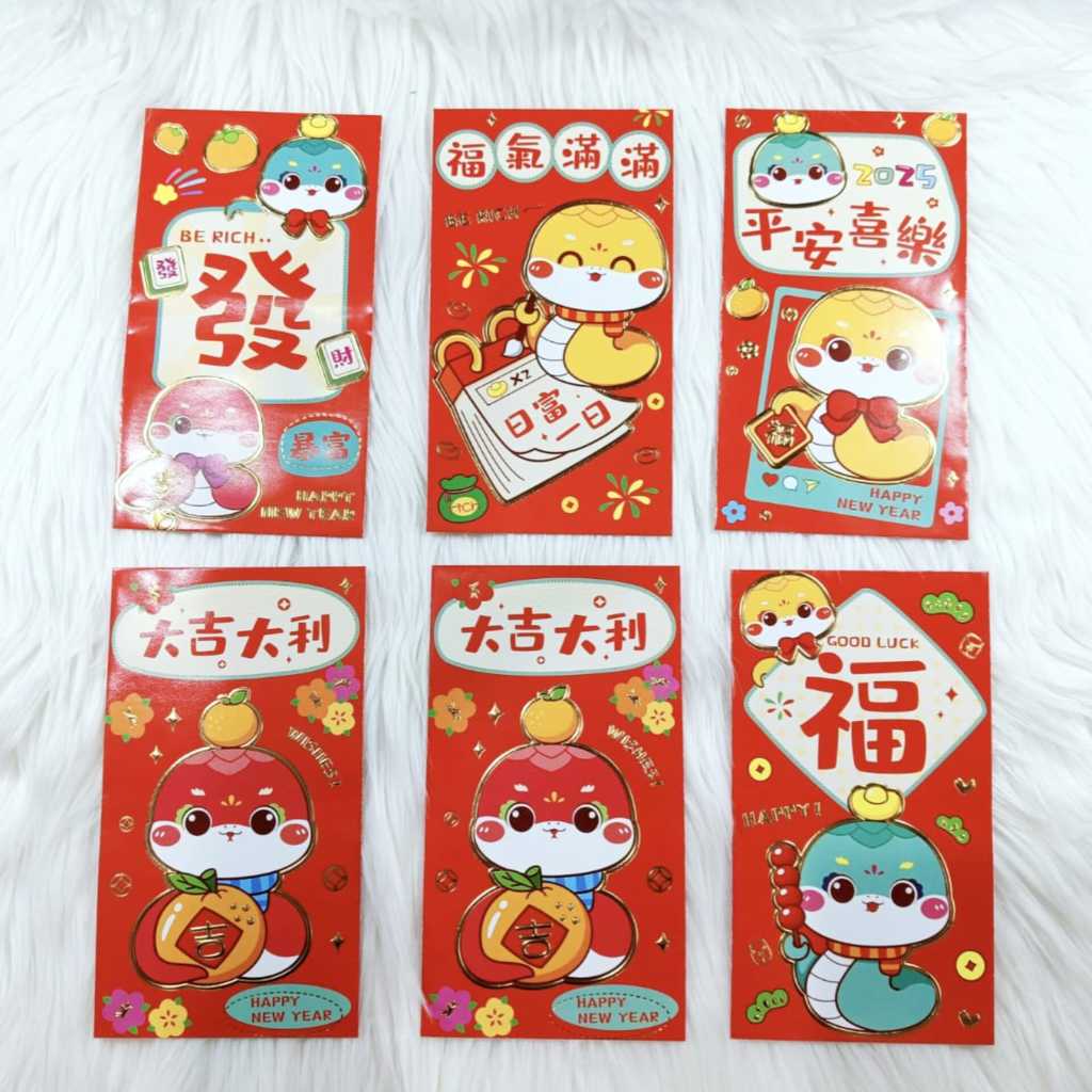 

Angpao Imlek Shio Ular 4234 | Angpau Kertas Artpaper Ukuran Besar Isi 6 Mix Motif