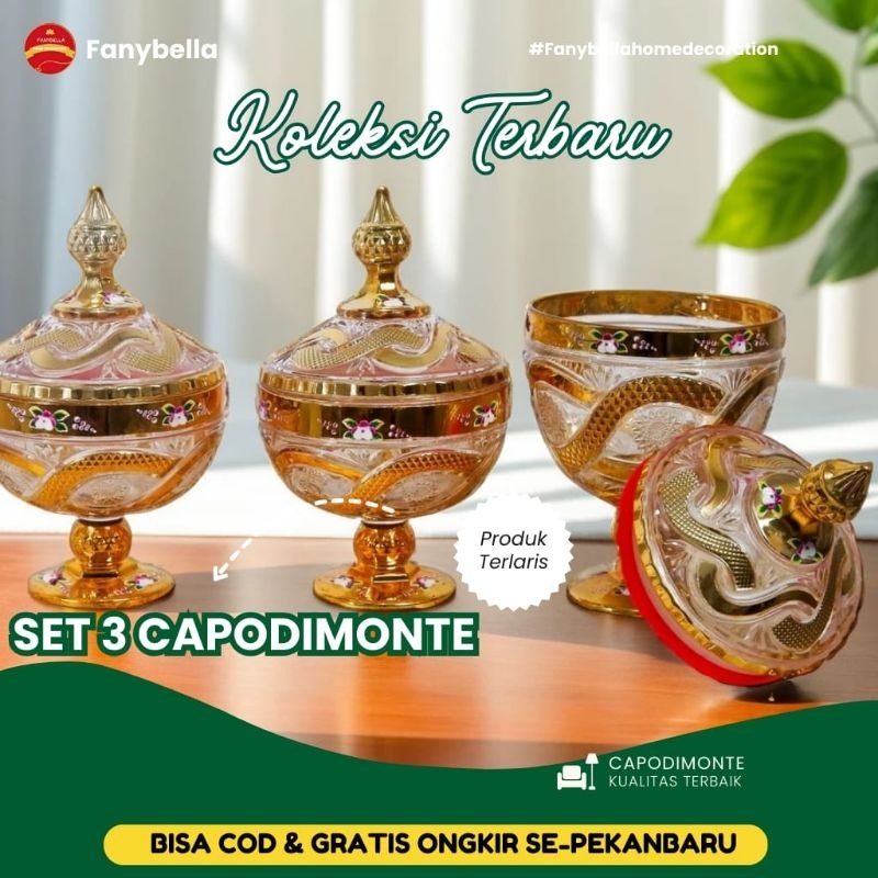 Paket Bundling Satu Set Toples Capodimonte Toples Keramik Lebaran Dekorasi Rumah