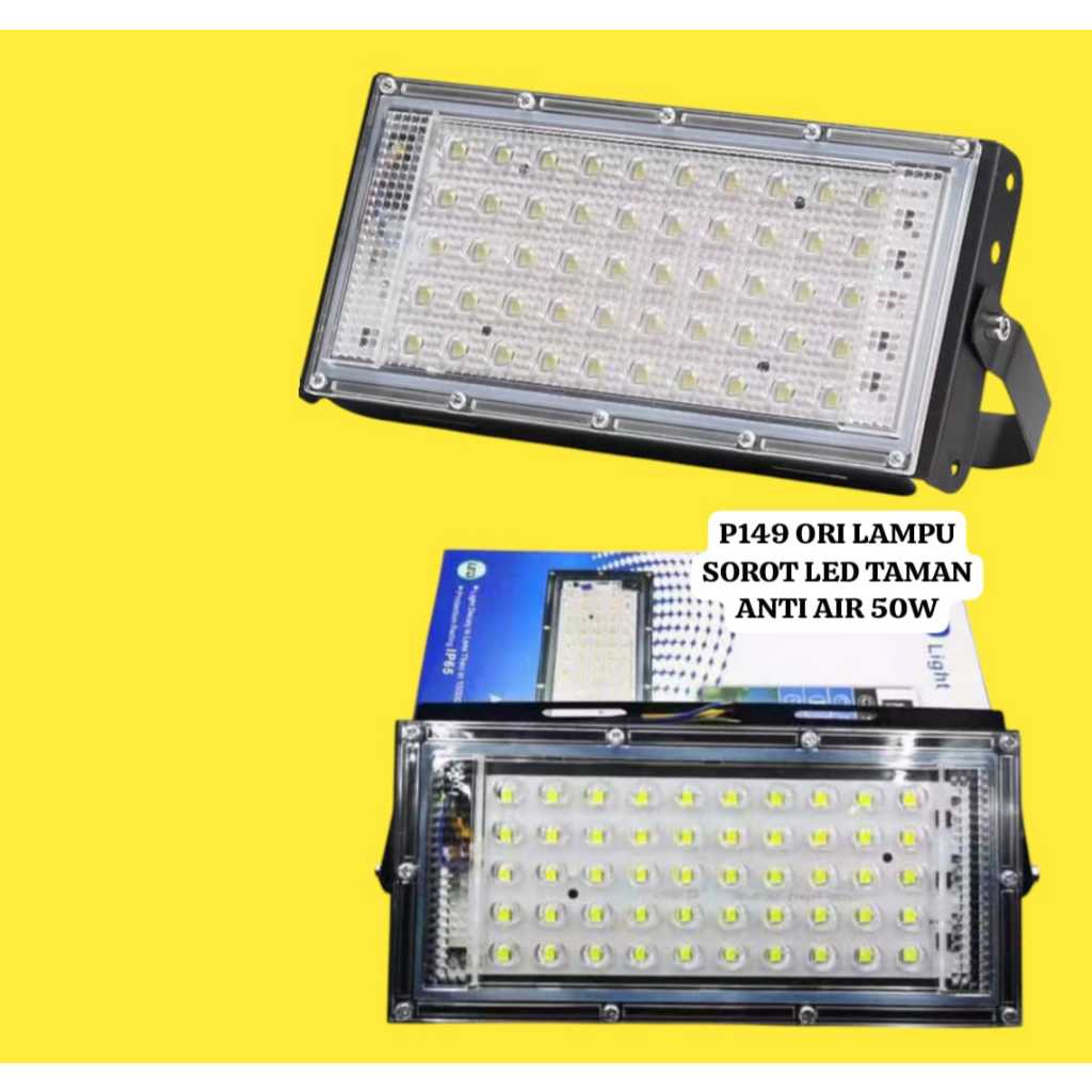 P149 ORI LAMPU SOROT LED AC DC KUNING SUPER TERANG TAMAN ANTI AIR 50W WARM WHITE OUTDOOR FLOODLIGHT