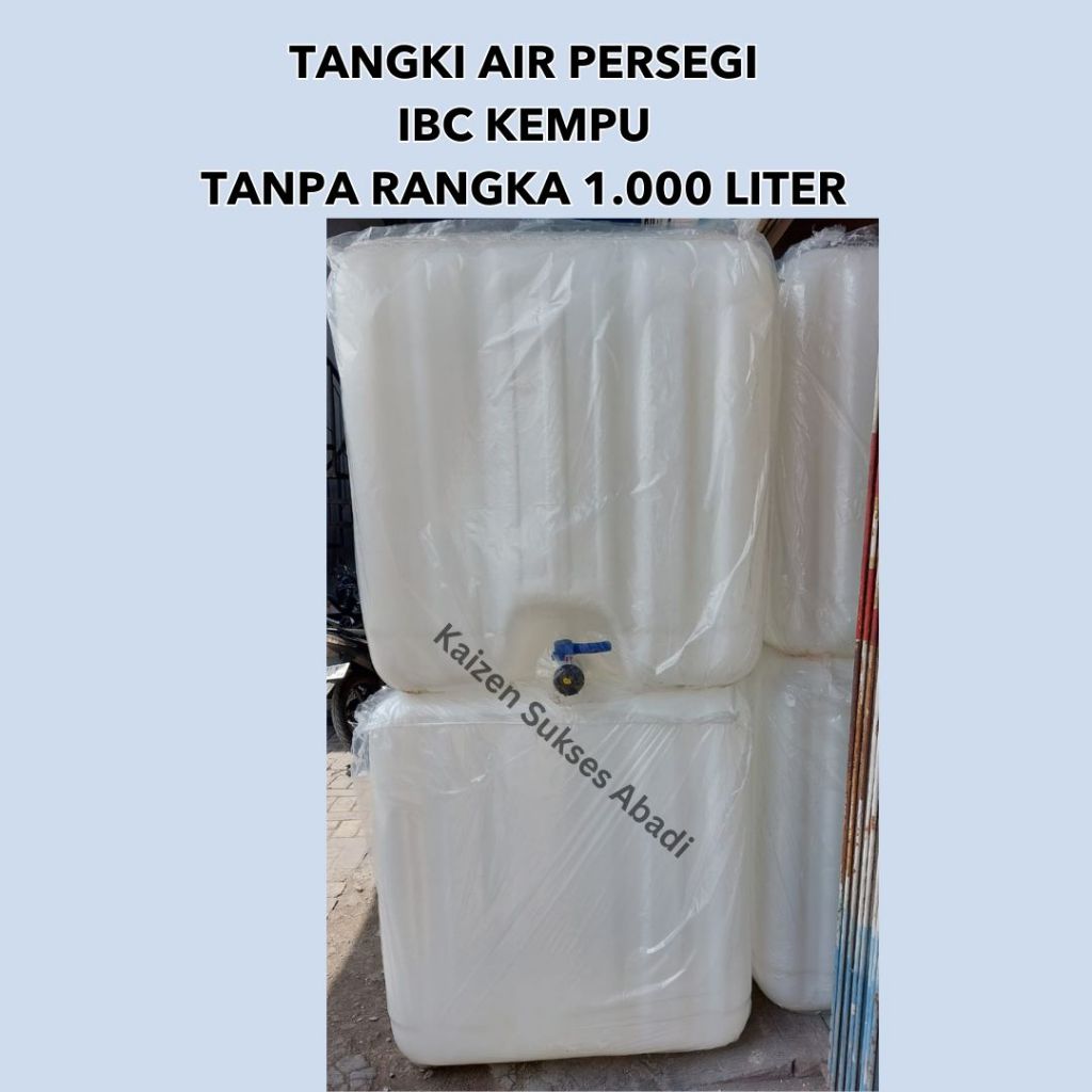 tandon tangki toren air industri pabrik proyek kotak persegi plastik tanpa kerangka besi merek ibc k