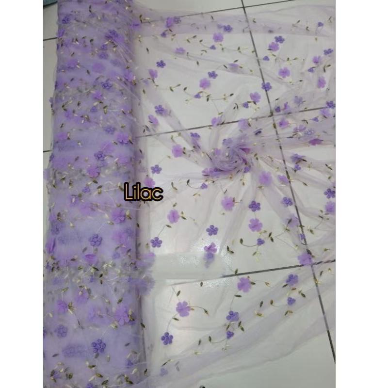 Kain Organza Tridi 3D Bunga 3D