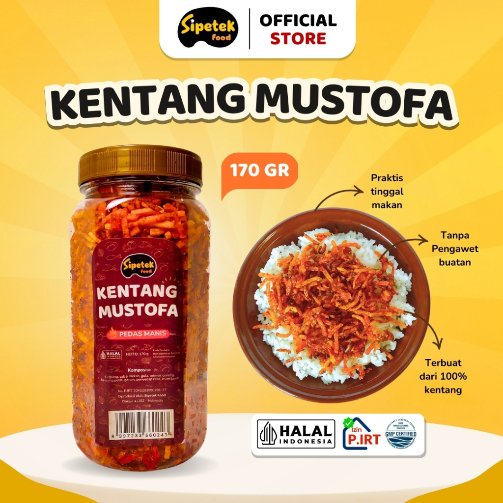 

Sipetek - [Best] Kentang Mustofa Pedas Manis Gurih Kriuk Toples 170gr