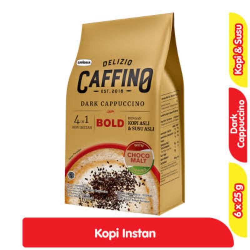 

Delizio Caffino Dark Cappuccino Kopi Instan Bold & Susu Asli