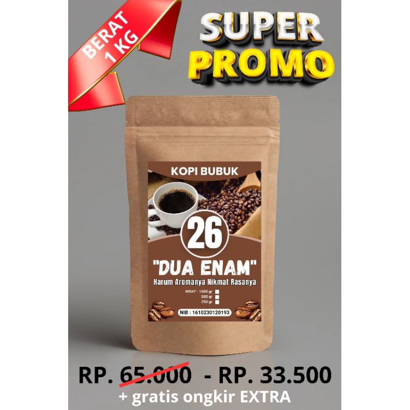 

KOPI BUBUK 26 ROBUSTA 1KG