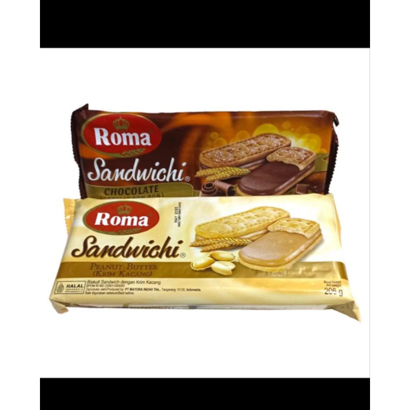 

FREE PACKING- ROMA Sandwich Biskuit Cokelat & Kacang 206gr