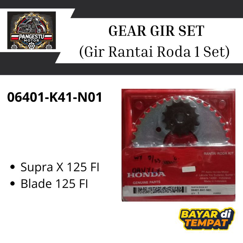 Gear Gir Set Supra X 125 FI Injeksi (K41) Ori Honda