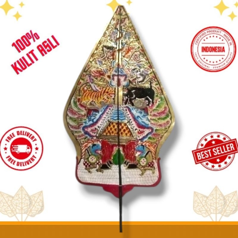 Gunungan Kayon Wayang Kulit Asli Ukuran Jumbo Tinggi 60 CM