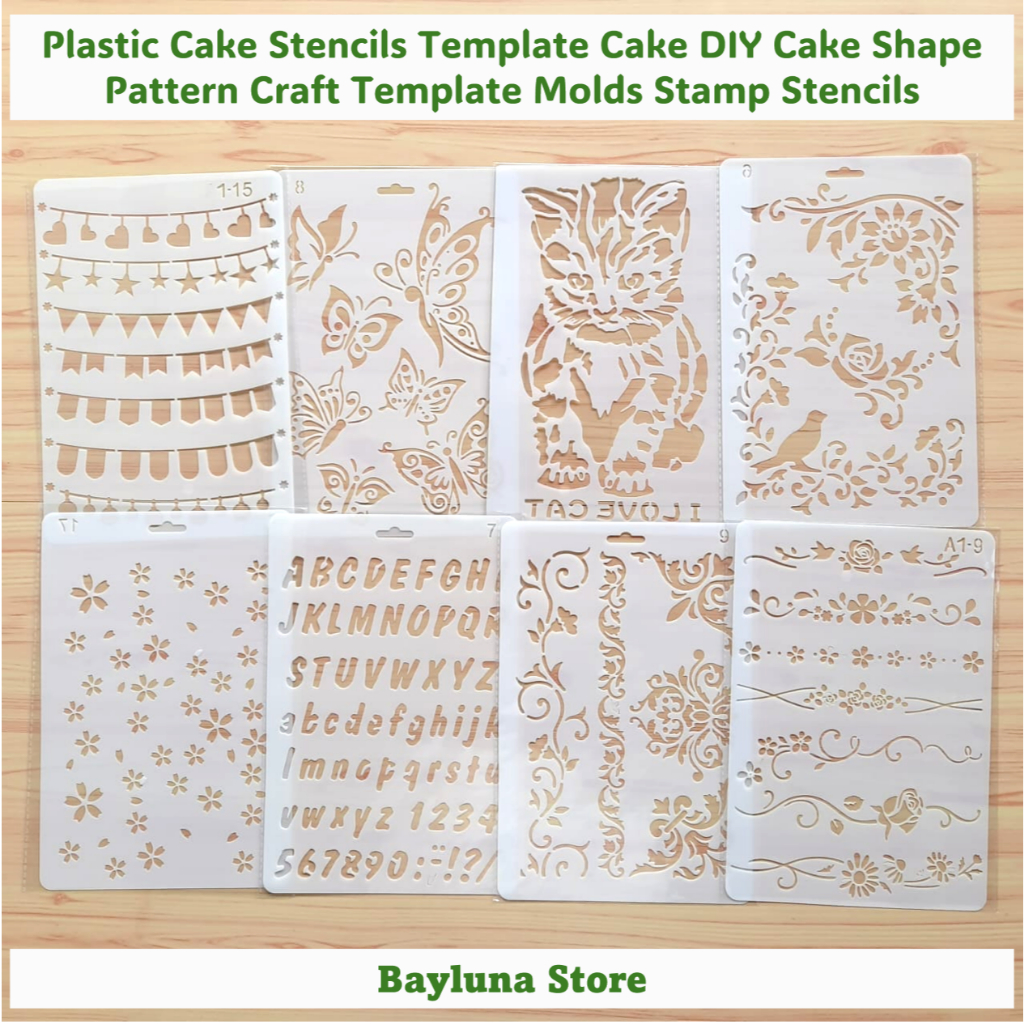 

BYL Decorative Pattern Stencils Pretty Hollow Spray Painting Templates Durable Washable DIY Window Wall Decor Drawing Tool