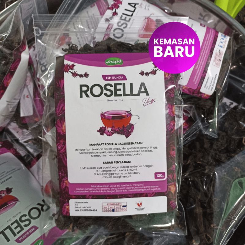 

Teh Seduh Bunga Rosella Ungu / Rosela Ungu 100gr / Teh Herbal Rebus Rosela Ungu Kering Organik Premium Best Quality