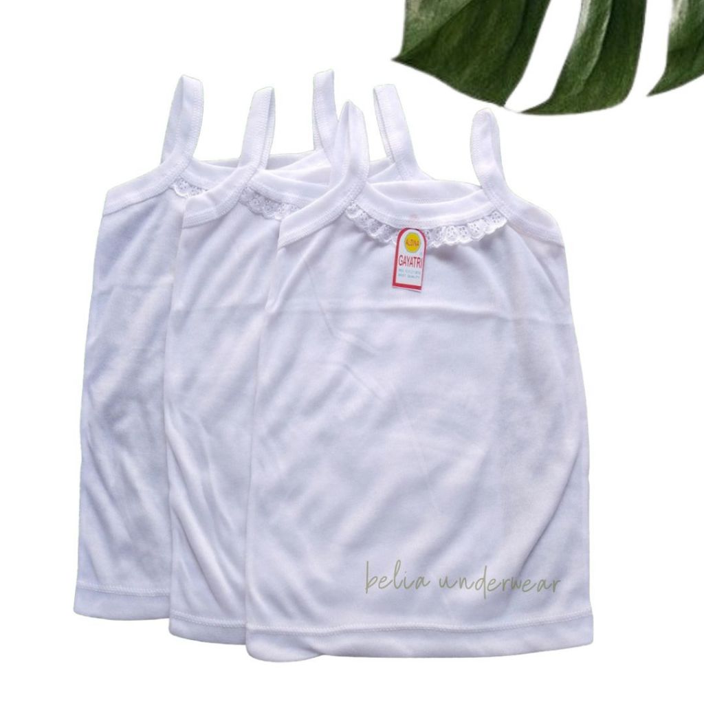 BELIA KAMISOL SINGLET DALAMAN RENDA PUTIH POLOS TANKTOP PEREMPUAN REMAJA